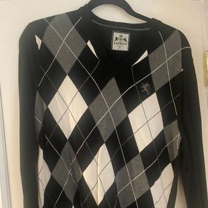 Black Checkered a neck Express Sweater